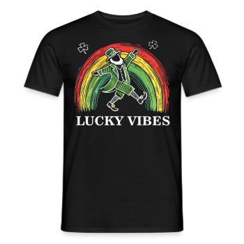 Happy Vibes St. Patrick's Day Rainbow - Men's T-Shirt - black - Front - AI Model Male 178 light (178cm)