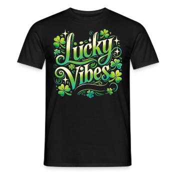 Saint-Patrick Lucky Vibes Design - T-shirt homme - noir - Devant - AI Model Male 178 light (178cm)