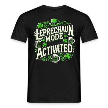 Leprechaun Mode Activates St. Patrick's Day Celebration - Men's T-Shirt - black - Front - AI Model Male 178 light (178cm)