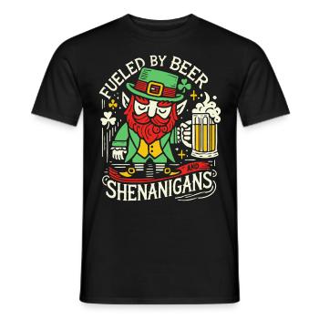 Saint-Patrick : Bière et manigances amusantes - T-shirt homme - noir - Devant - AI Model Male 178 light (178cm)