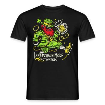 Leprechaun Mode Activates St. Patrick's Day Fun - Men's T-Shirt - black - Front - AI Model Male 178 light (178cm)