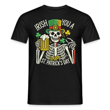 Fröhlichen St. Patrick's Day Skelett Party - Männer T-Shirt - Schwarz - Vorne - AI Model Male 178 light (178cm)