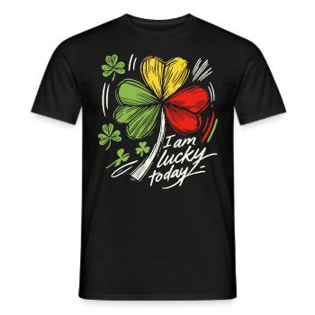 Trèfle de la Saint-Patrick J’ai de la chance aujourd’hui - T-shirt homme - noir - Devant - AI Model Male 178 light (178cm)