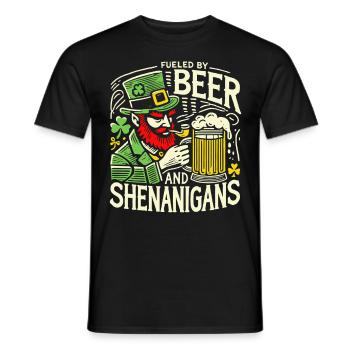 S’amuser à la Saint-Patrick avec de la bière et des manigances - T-shirt homme - noir - Devant - AI Model Male 178 light (178cm)