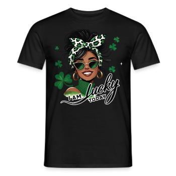 La Saint-Patrick ma fille, je suis heureuse aujourd’hui - T-shirt homme - noir - Devant - AI Model Male 178 light (178cm)
