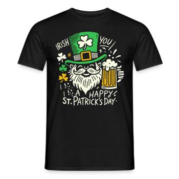 Bonne célébration de la Saint-Patrick avec les Irlandais - T-shirt homme - noir - Devant - AI Model Male 178 light (178cm)