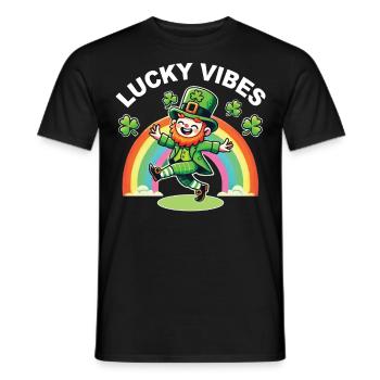 Lucky Vibes Arc-en-ciel de la Saint-Patrick - T-shirt homme - noir - Devant - AI Model Male 178 light (178cm)