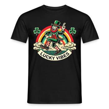 St. Patrick's Day Lucky Vibes Regenbogen - Männer T-Shirt - Schwarz - Vorne - AI Model Male 178 light (178cm)