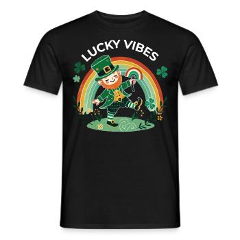Des ondes porte-bonheur pour la Saint-Patrick - T-shirt homme - noir - Devant - AI Model Male 178 light (178cm)
