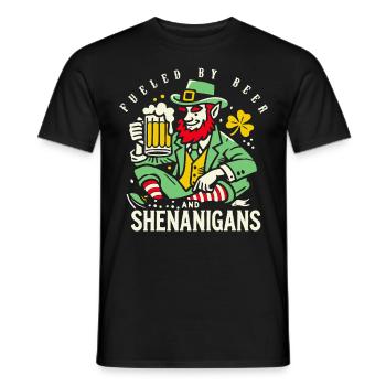 S’amuser à la Saint-Patrick avec de la bière et des manigances - T-shirt homme - noir - Devant - AI Model Male 178 light (178cm)