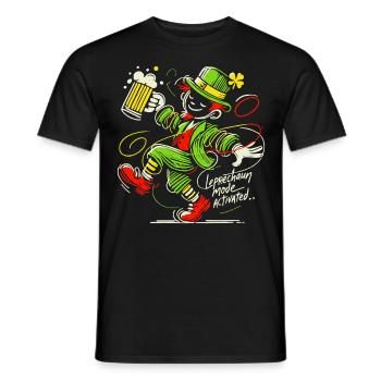 Leprechaun Mode Activates St. Patrick's Day - Men's T-Shirt - black - Front - AI Model Male 178 light (178cm)