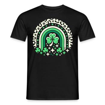 St. Patrick's Day Shamrock Rainbow Luck - Men's T-Shirt - black - Front - AI Model Male 178 light (178cm)