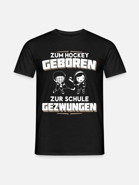 Zum Hockey geboren - Zur Schule gezwungen - Männer T-Shirt - Schwarz