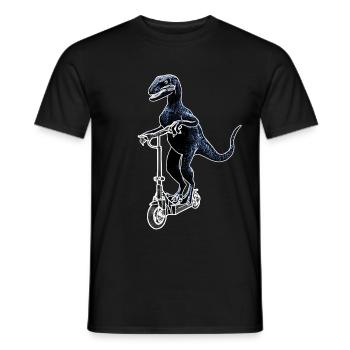 Elektroroller E-Roller Dino Raptor Geschenkidee - Männer T-Shirt - Schwarz - Vorne - AI Model Male 178 light (178cm)