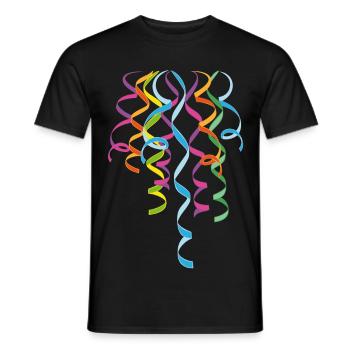 Karneval Luftschlangen Dekoration Silvester - Männer T-Shirt - Schwarz - Vorne - AI Model Male 178 light (178cm)