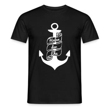 Hafen der Ehe | Hochzeit Familie Liebe Geschenk - Männer T-Shirt - Schwarz - Vorne - AI Model Male 178 light (178cm)