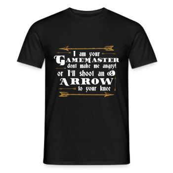 Gamemaster Arrow To The Knee | Lustig Geschenk - Männer T-Shirt - Schwarz - Vorne - AI Model Male 178 light (178cm)