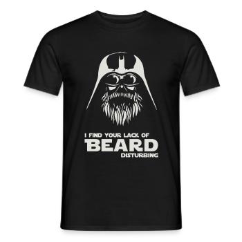 I FIND YOUR LACK OF BEARD DISTURBING - Men's T-Shirt - black - Front - AI Model Male 178 light (178cm)