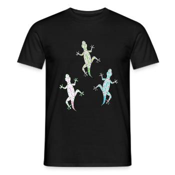 Lézards Lézard Gecko Faune Zoo Animaux Zoo - T-shirt homme - noir - Devant - AI Model Male 178 light (178cm)