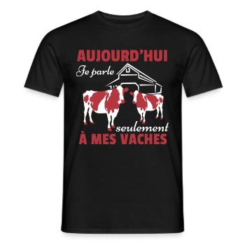 Cow Shirt • My Cows • Cow Gift - Men's T-Shirt - black - Front - AI Model Male 178 light (178cm)