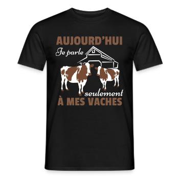 Kuh Shirt • Meine Kühe • Geschenkkuh - Männer T-Shirt - Schwarz - Vorne - AI Model Male 178 light (178cm)