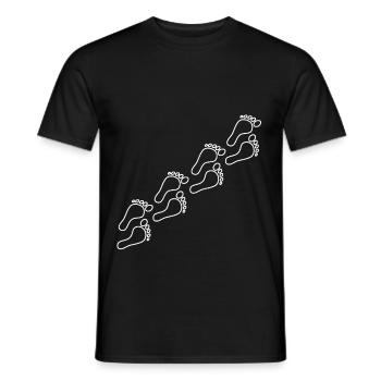 White footprints - Men's T-Shirt - black - Front - AI Model Male 178 light (178cm)