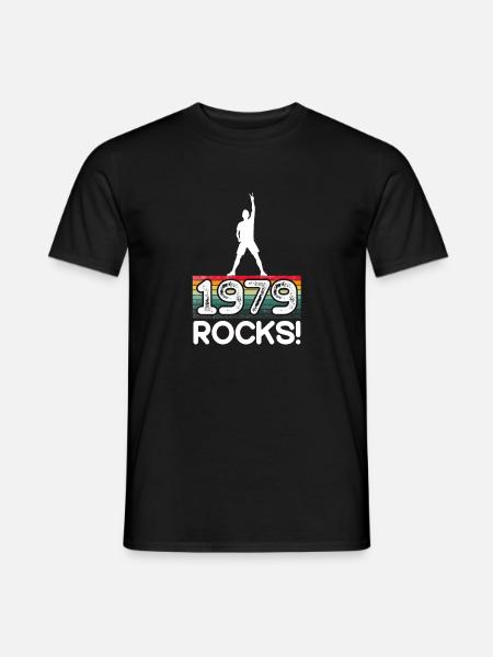 1979 rockt! Geboren 1979 Geburtstag '79 - Männer T-Shirt - Schwarz