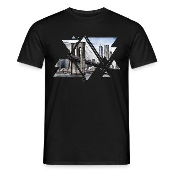 Brooklyn Bridge New York City Amerika USA - Männer T-Shirt - Schwarz - Vorne - AI Model Male 178 light (178cm)
