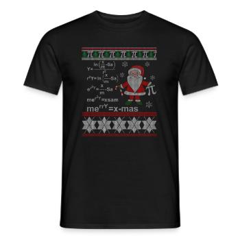 Christmas Formula Funny Christmas Sweater Math - Men's T-Shirt - black - Front - AI Model Male 178 light (178cm)