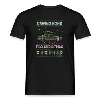 Weihnachten Weihnachtsbaum Oldtimer Auto Xmas Ugly - Männer T-Shirt - Schwarz - Vorne - AI Model Male 178 light (178cm)