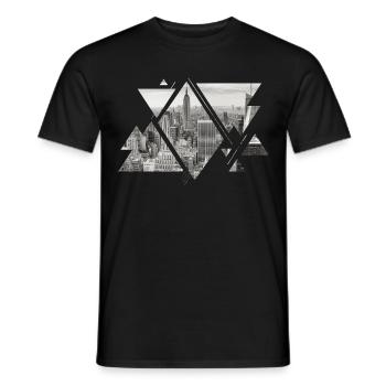 New York City NYC USA America Skyline City - Men's T-Shirt - black - Front - AI Model Male 178 light (178cm)