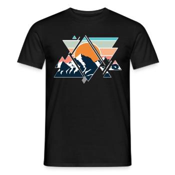Nature Nature Mountains Mountains Sun Sun Hiking - Men's T-Shirt - black - Front - AI Model Male 178 light (178cm)