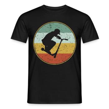 Vintage Stunt Scooter Pedal Scooter Boys Gift - Men's T-Shirt - black - Front - AI Model Male 178 light (178cm)