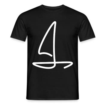 Sailing ship art - Men's T-Shirt - black - Front - AI Model Male 178 light (178cm)