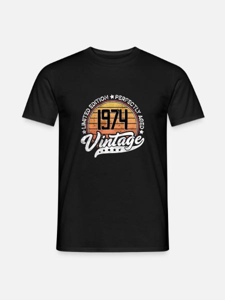 Vintage 1974 Shirt Geburtstag Limited Edition Shirt - Männer T-Shirt - Schwarz
