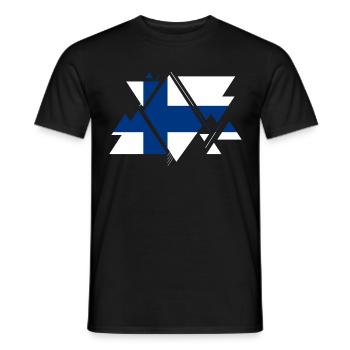 Finnland Land Europa Flagge Fahne Wappen Heimat - Männer T-Shirt - Schwarz - Vorne - AI Model Male 178 light (178cm)