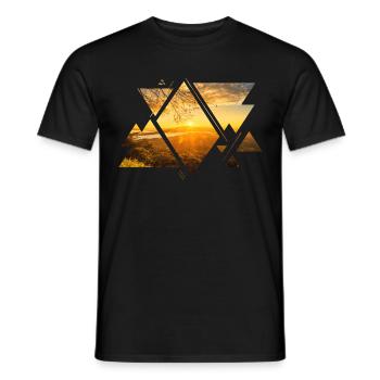 Natur Abenteuer Wald Berge Sonne Sonnenuntergang - Männer T-Shirt - Schwarz - Vorne - AI Model Male 178 light (178cm)