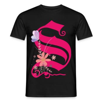 Buchstabe S - Männer T-Shirt - Schwarz - Vorne - AI Model Male 178 light (178cm)