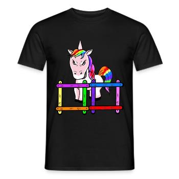 Pour les enfants licorne sinistre émotion sentiments de colère - T-shirt homme - noir - Devant - AI Model Male 178 light (178cm)
