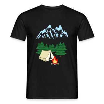 Gebirge Bergsteiger Expedition Abenteuer Camping - Männer T-Shirt - Schwarz - Vorne - AI Model Male 178 light (178cm)