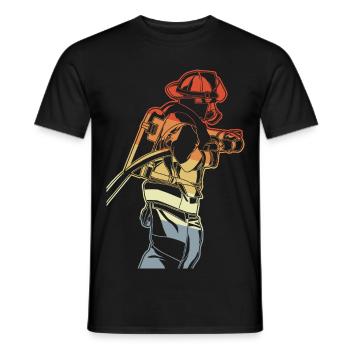 Fireman - Men's T-Shirt - black - Front - AI Model Male 178 light (178cm)