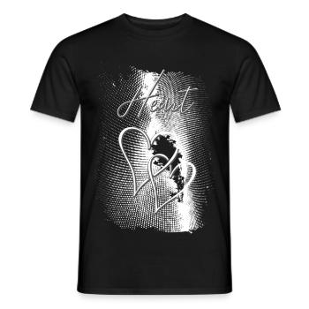 Two Hearts - Men's T-Shirt - black - Front - AI Model Male 178 light (178cm)