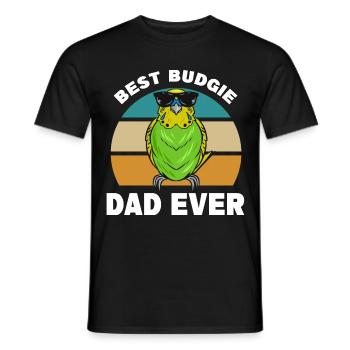 Budgerigar Papa | Animaux de compagnie Oiseaux Animaux Cadeau - T-shirt homme - noir - Devant - AI Model Male 178 light (178cm)