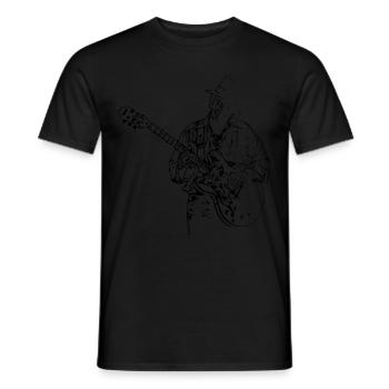 Guitariste de blues - T-shirt homme - noir - Devant - AI Model Male 178 light (178cm)