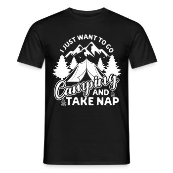 Ich will nur campen und schlafen Camping Wohnwagen - Männer T-Shirt - Schwarz - Vorne - AI Model Male 178 light (178cm)