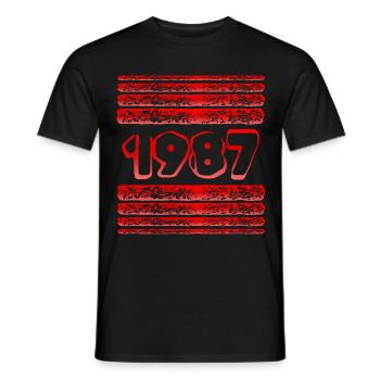Jahr 1987 - Männer T-Shirt - Schwarz - Vorne - AI Model Male 178 light (178cm)
