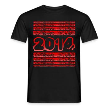 in 2014 - Men's T-Shirt - black - Front - AI Model Male 178 light (178cm)