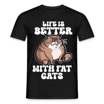 Big Cat Drôles de dictons - T-shirt homme - noir - Devant - AI Model Male 178 light (178cm)