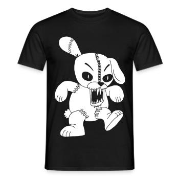 Monstrous white rabbit - Men's T-Shirt - black - Front - AI Model Male 178 light (178cm)