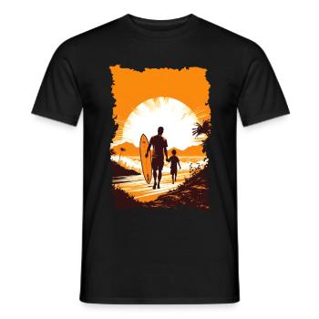 Père et fils surfeur cadeau surfeur - T-shirt homme - noir - Devant - AI Model Male 178 light (178cm)